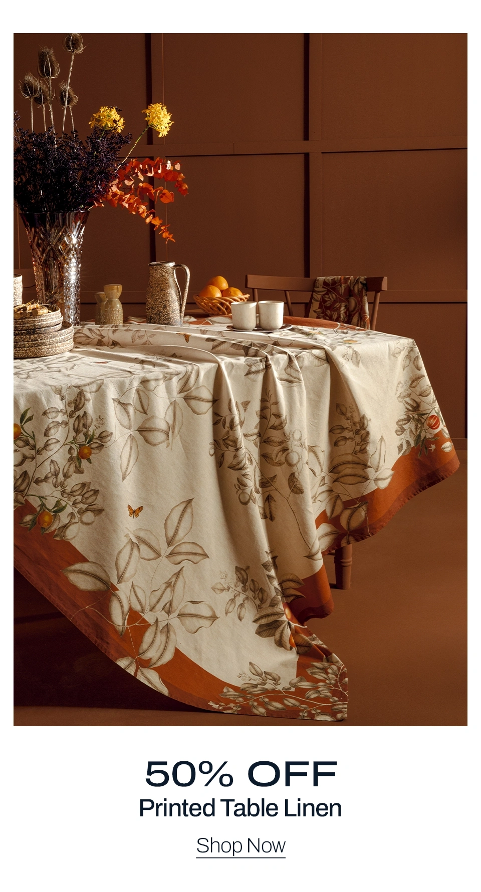 Enjoy GT USA's selection of printed linen & cotton-linen blend table linen for up to 50% off.